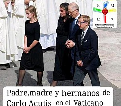 La familia Acutis en la Canonización de Carlo